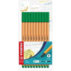 STABILO Fineliner Fineliner point 88, 10er Set - grün