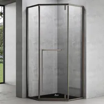 Mai&Mai Ravenna68K Fünfeck-Duschkabine mit Drehtür 80 x 80 cm transparent Sicherheitsglas