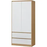 [en.casa] Kleiderschrank Bastheim 176x80x52 cm 2 Schubladen