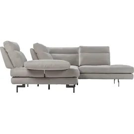 Calia Italia "Toby Wing, B/T: 288/232 cm, Designsofa mit sensationellem Sitzkomfort", beige (ecrù mario), B:288cm H:90cm T:232cm, Mikrofaser mit Nubuk Optik (100% Polyester), Sofas, Ecksofa, L-Form, Sitztiefenverstellung, funktionale Ecke, Füße in schwarz