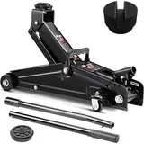 Hydraulischer Wagenheber Rangierwagenheber 3 Tonnen roll- und lenkbar inkl. 2 Gummiauflagen Stahlverstärkung - Deuba