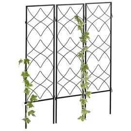 Relaxdays Rankgitter 122 x 31 cm Schwarz