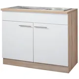 wiho Küchen Spülenschrank »Montana«, 100 cm breit, weiß