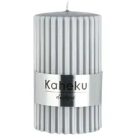 gartenundmoebel.de Zylinderkerze Powder Rillen 10 cm grau