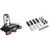 Thule VeloCompact Fahrradträger für Anhängerkupplung 3 Fahrräder & 697003 ADAPTADOR T-Track DE CARGA 20X27MMCOFRE 45MM