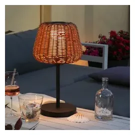 MARELIDA LED Garten Tischlampe Braun
