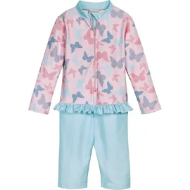Playshoes Badeanzug UV-Schutz Einteiler Schmetterlinge 1/1 Arm rosa 74/80 - ca. 9-12 Monate