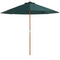 Outsunny Sonnenschirm mit Handkurbel grün Bambus H/D: ca. 260x270