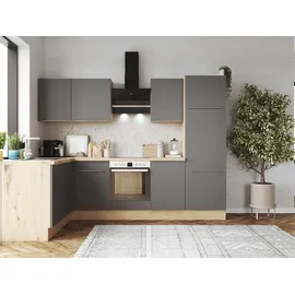 Respekta Winkelküche L-Form 280 cm grau