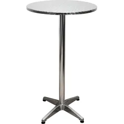 Bistro Stehtisch Tisch Klapptisch klappbar rund silber
