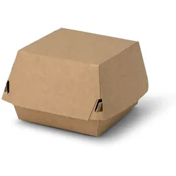 BIOZOYG 50 Stück Burger-Verpackung 9 x 9 x 7 cm Burgerboxen, braune Hamburger-Schachteln aus Kraftkarton, Take-Away-Boxen für Hamburger