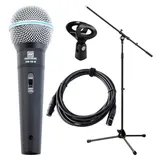 Pronomic DM-58-B Vocal Mikrofon Starter Set Mikro, XLR Kabel Klemme, Stativ