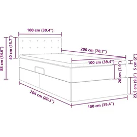 vidaXL Aufbewahrungsbett 100 x 200 cm Weiß