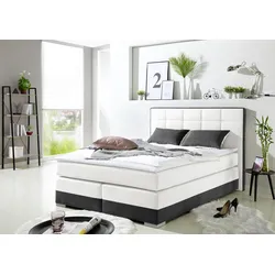 Boxspringbett INOSIGN, weiß, B:153cm L:210cm, Komplettbetten, Boxspringbett, inklusive Topper und Wendekissen