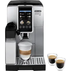 DELONGHI Dinamica Plus ECAM380.85.SB - 22 Kaffeespezialitäten, 3 Benutzerprofile, KI-Favoriten, einfache Bedienung, Kaffeevollautomat Silber/Schwarz