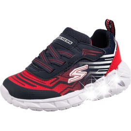 SKECHERS Magna-Lights MAVER Sneaker, Navy Synthetic/Mesh/Red & White Trim, 21 EU