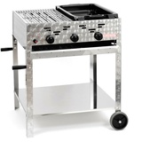 Edelstahl-Brenner Gasgrill Gasbräter fahrbar 3-flammig 11kW BBQ Neu GT3EMFB