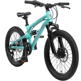 Bikestar Kinder Fahrrad Aluminium Fully Mountainbike 7 Gang Shimano, Scheibenbremse ab 6 | 20 Zoll Kinderrad Fully MTB | Türkis