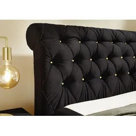 Jockenhöfer Gruppe Boxspringbett »Sancara, inklusive 7-Zonen-TTFK-Matratzen und 9 cm Kaltschaumtopper«, goldfarbige Designelemente, verschiedene Härtegrade wählbar schwarz