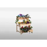 Promadino Pflanztreppe mit Kästen 80 x 75 x 100 cm Weiß