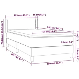 vidaXL Boxspringbett 100 x 200 cm Weiß