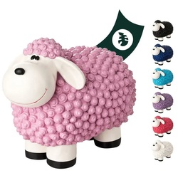 VERDOBA Gartenfigur Gartendeko Mini Schaf – Wetterfeste Gartenfigur – Deko Schaf für Außen, Polyresin rosa