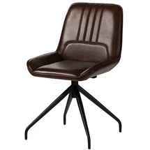 Massivmoebel24 Polsterstuhl Leder braun