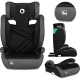 Lionelo Hugo I-Size Autokindersitz ab 4 - 12 Jahre, ab 15 kg - 36 kg, i-Size ISOFIX oder Autogurte- Schwarz Grau - Grau