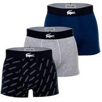 Lacoste Herren Boxershorts, 3er Pack - Trunks, mit Stretch-Anteil im 3er-Pack, Marine, M