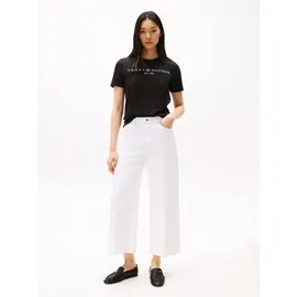 Tommy Hilfiger Reg CORP LOGO C-NK Ss Damen, Kurzarm Strickoberteile, Black (Black), XL - XL