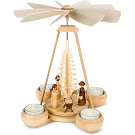 Müller Pyramide klein Christi Geburt, 1-stöckig, natur Teelichte 17 x 16 x 24 cm