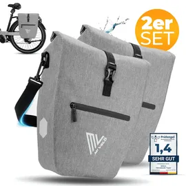 MIVELO 2in1 Fahrradtasche Gepäckträgertasche grau