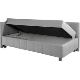 MAINTAL Polsterliege MAINTAL "Mailo", grau, B:117cm L:218cm, Komplettbetten, mit Kopfteil & Bettkasten, 3 Breiten, Federkern- oder Bonellmatratze