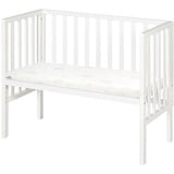 roba Beistellbett safe asleep® mit Barriere - Matratze - Mesh - Bett Set für Babys - Holz weiß