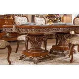 Casa Padrino Luxus Barock Esstisch Braun / Bronze - Prunkvoller Massivholz Esszimmertisch im Barockstil - Barock Esszimmer Möbel - Luxus Esszimmer... - Braun/Bronze