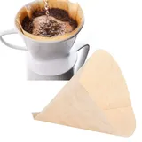 Papierfilter, Kaffeefilter 80-teilige Naturbraun Kaffee Filter Kegelförmige Einweg-Kaffeefilter Papier-Tropfkaffeekanne Zubehör für das Home Office【1-4 people】