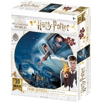 PRIME 3D 33011 Potter-Harry Flying Over Hogwarts Anglia Ron Linsenpuzzle im Ford An, bunt, 46cm x 31cm