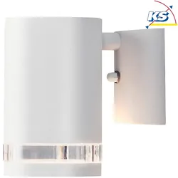 Konstsmide Außen-Wandstrahler MODENA, mit Reflektor für indirekten Lichtanteil, GU10 max. 35W, Weiß, Aluminium / Acrylglas klar KON-7511-250