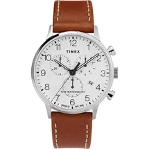 Timex Herren Analoger Quarz Uhr mit Echtes Leder Armband TW2T28000