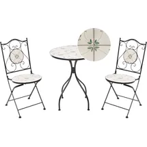 Beliani Bistro Set 3-tlg. Schwarz/Weiß