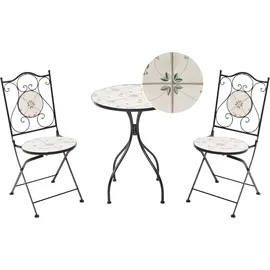 Beliani Bistro Set 3-tlg. Schwarz/Weiß