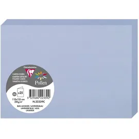 Clairefontaine 22339C Packung mit 25 Doppelkarten Pollen, 210g, in Format C6, 110 x 155mm, lavendelblau