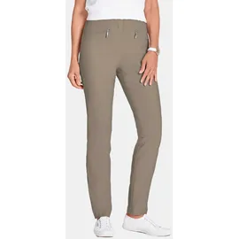 GOLDNER Kurzgröße: Schlupfhose LOUISA mit Steppnähten in taupe | Gr.: 22