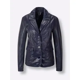 MAINPOL Lederblazer MAINPOL "Lammnappa-Lederblazer", Damen, Gr. 46, marine, 100% Lammnappaleder, Blazer