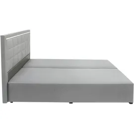 Collection AB Boxspringbett COLLECTION AB "30 Jahre Jubiläums-Modell Athena", grau (hellgrau), B:193cm L:208cm, Holzwerkstoff, Spanplatte, Komplettbetten, Boxspringbett, in H2,H3 & H4, wahlweise mit LED-Leiste