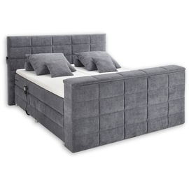 ED EXCITING DESIGN Boxspringbett 180x200 elektrisch verstellbar, Anthrazit - grau ¦ Maße cm B: 202 H: 123