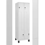 C+P Z-Spind Classic PLUS, Füßen, 4 Abteile, HxBxT 195x60x50cm, Sicherheitsdrehriegel, Verkehrsweiß von PROREGAL