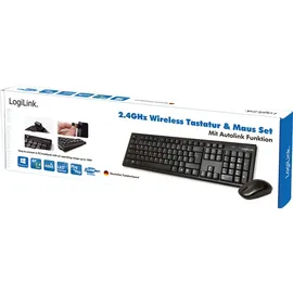 Logilink Wireless Tastatur DE Set schwarz (ID0104)