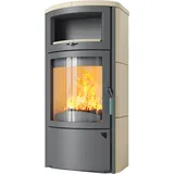 Kaminofen HARK 44 GT FlameKat 5 kW - Ofenkacheln: Quarz-Weiß - Korpus: titan