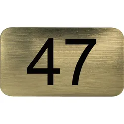 Nummernschild selbstklebend, 35 x 20 mm, Type 47, Kunststoff gold metallic